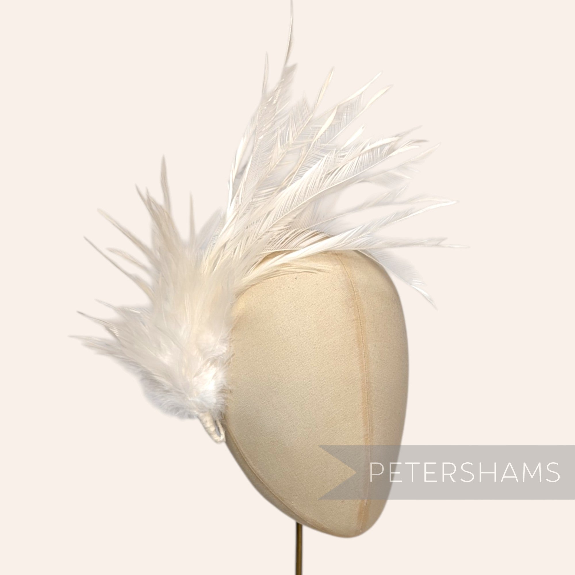 Large Zippered Goose Biot and Hackle Feather Hat Mount