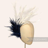 Large Zippered Goose Biot and Hackle Feather Hat Mount