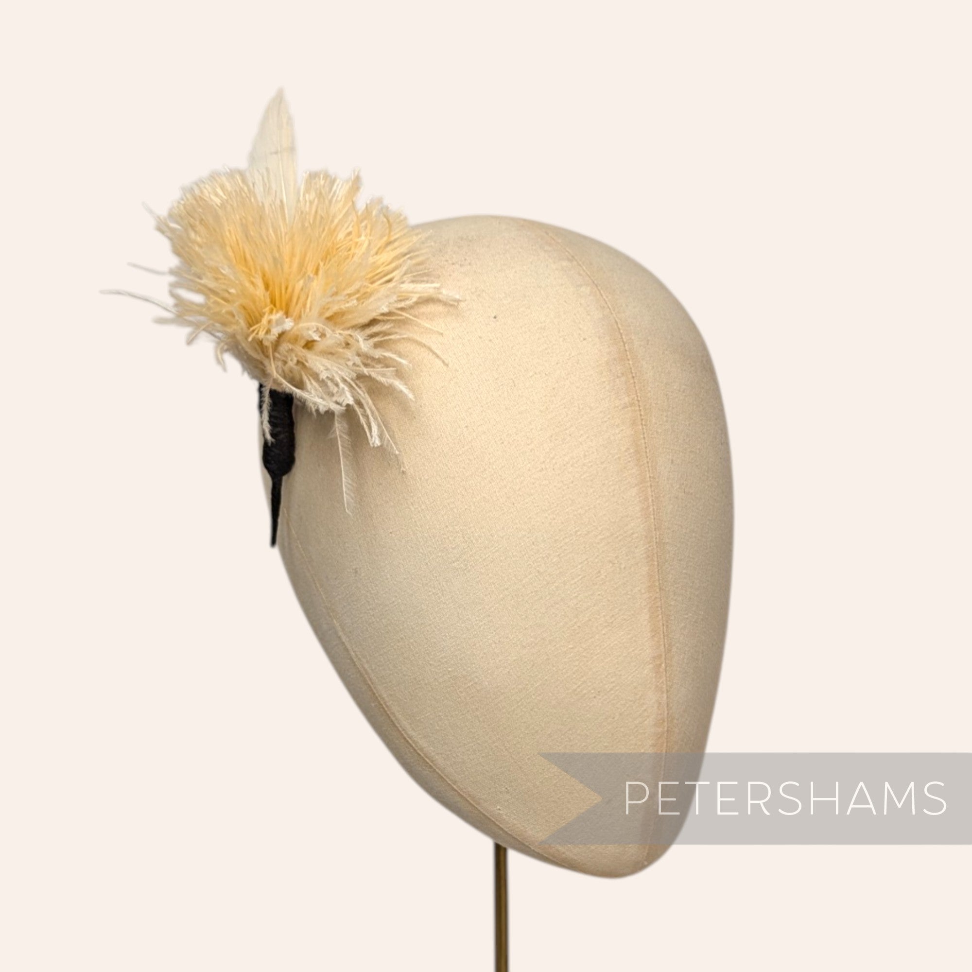 Ostrich Plume with Zig Zag Edged Goose Feather Hat Mount