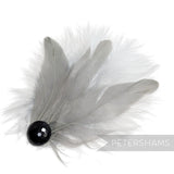 Faceted Bead Accent Marabou & Coque Feather Flapper Style Hat Mount