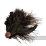 Faceted Bead Accent Marabou & Coque Feather Flapper Style Hat Mount