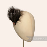 Faceted Bead Accent Marabou & Coque Feather Flapper Style Hat Mount
