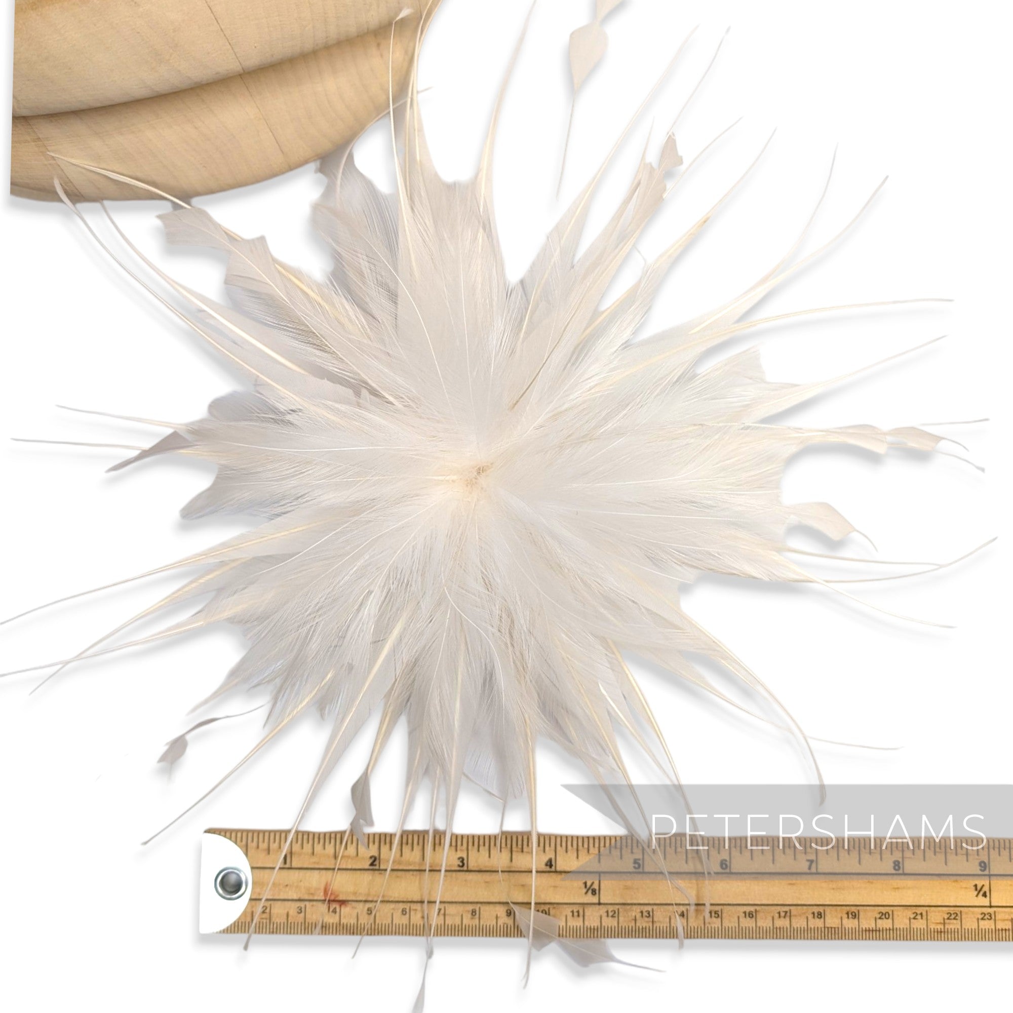 *One-off* Ivory Hackle, Coque & Goose Feather Flower Mount