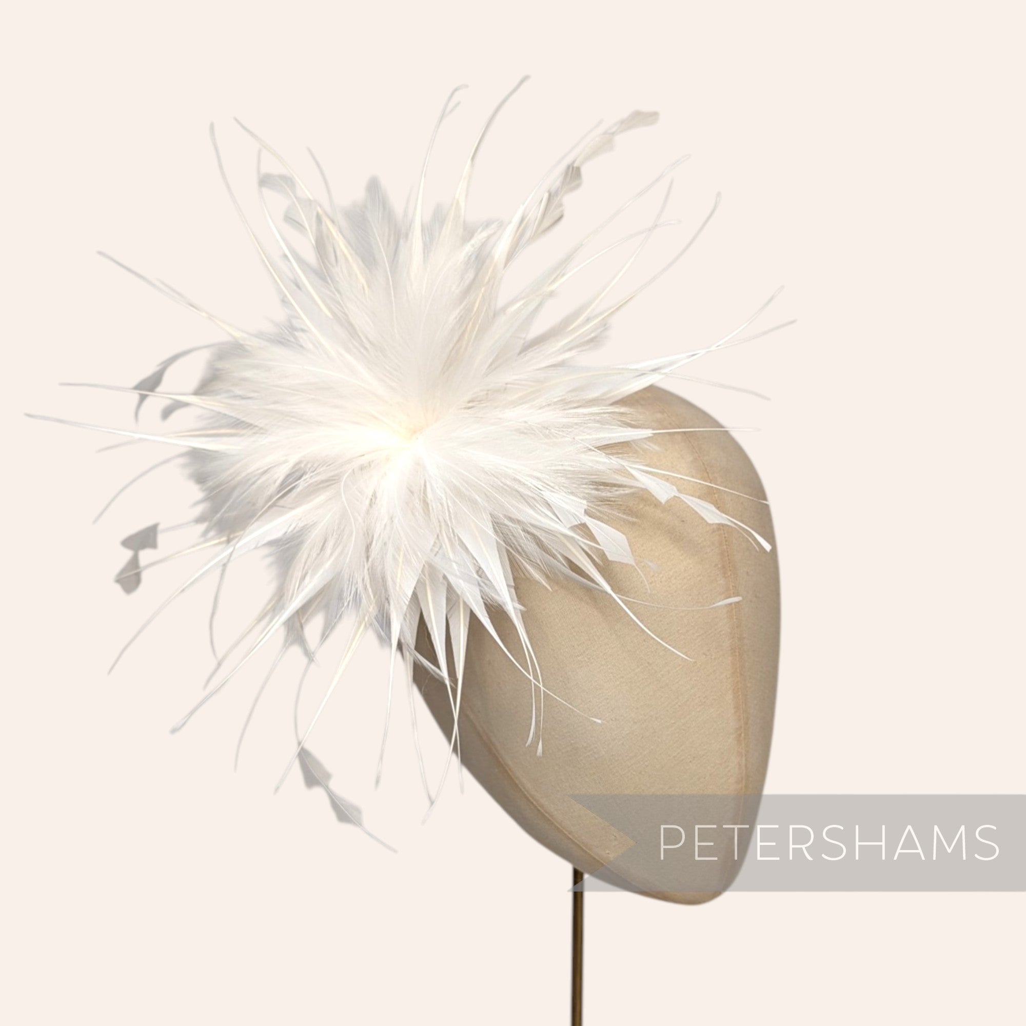 *One-off* Ivory Hackle, Coque & Goose Feather Flower Mount