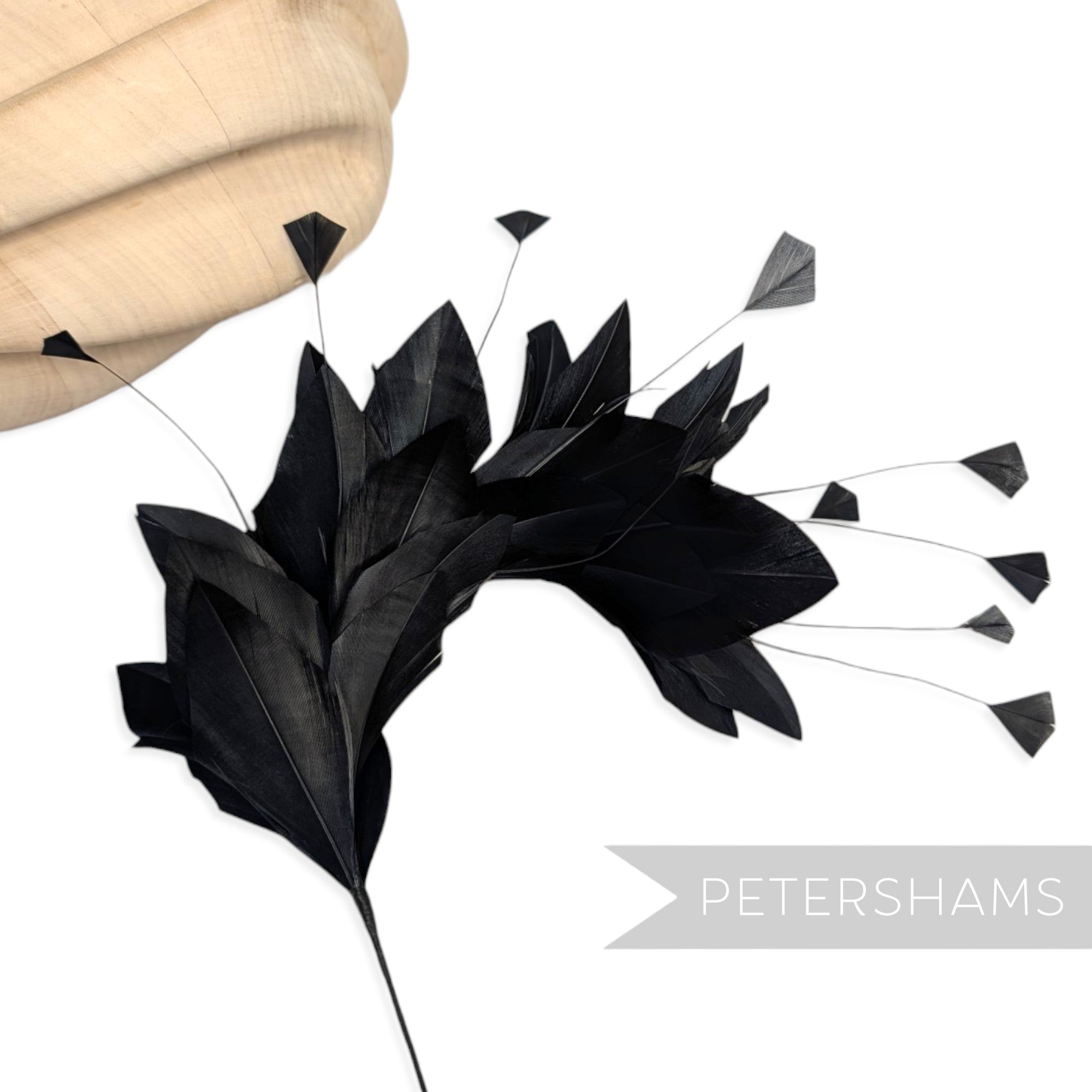 Stripped Diamond Coque & Goose Feather Wired Hat Mount