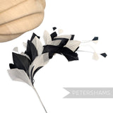 Stripped Diamond Coque & Goose Feather Wired Hat Mount