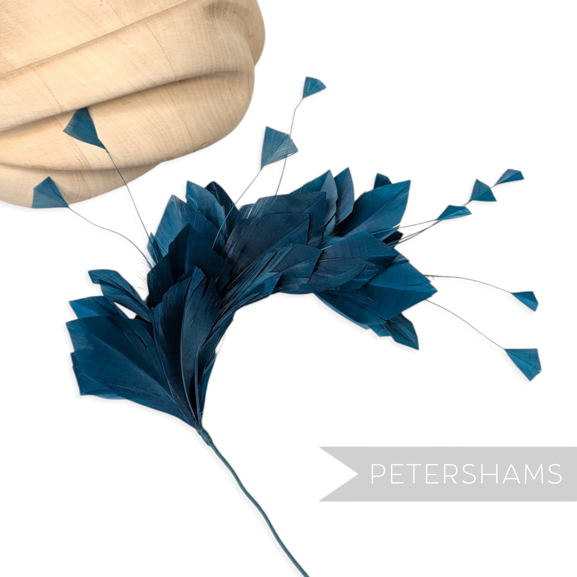 Stripped Diamond Coque & Goose Feather Wired Hat Mount