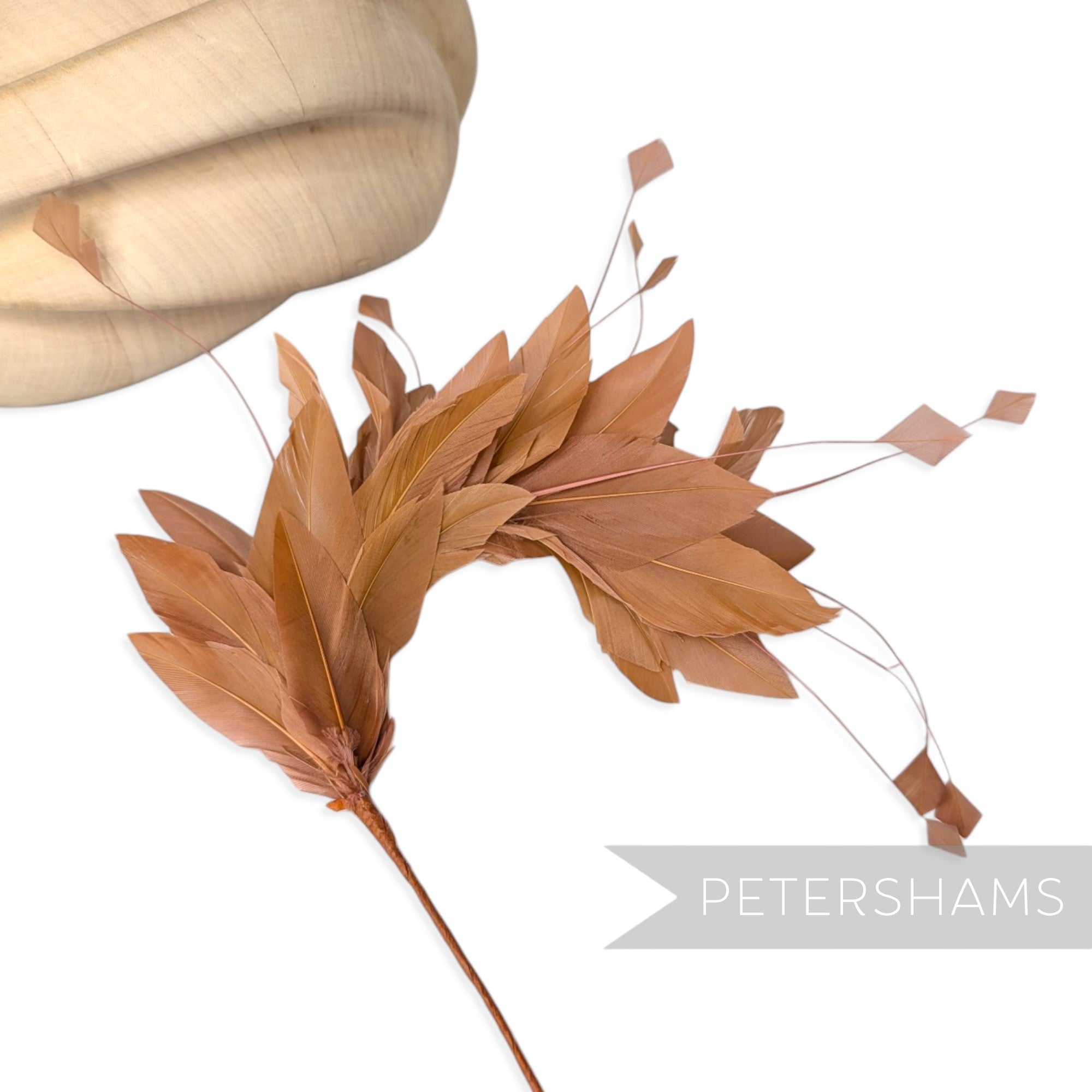 Stripped Diamond Coque & Goose Feather Wired Hat Mount