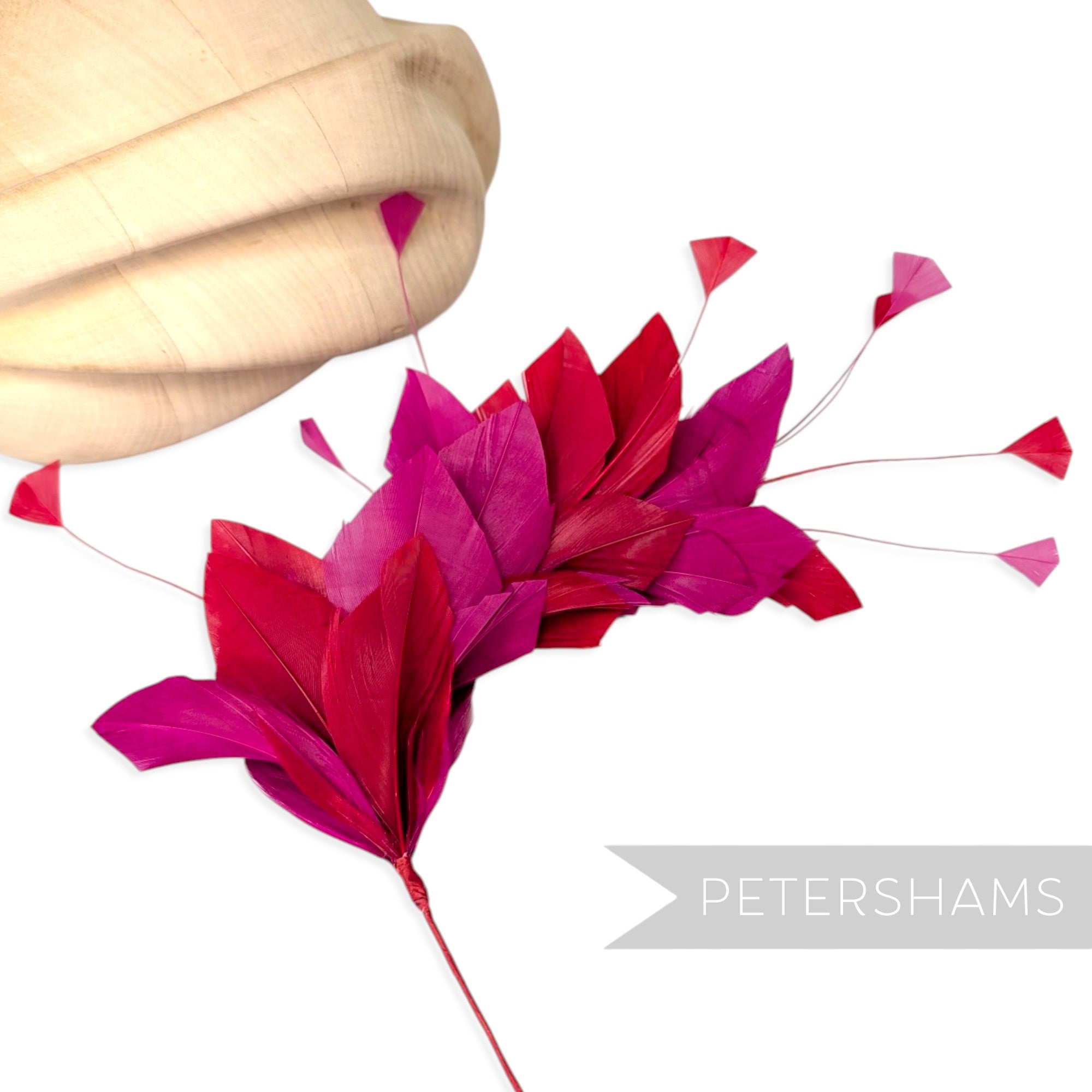 Stripped Diamond Coque & Goose Feather Wired Hat Mount