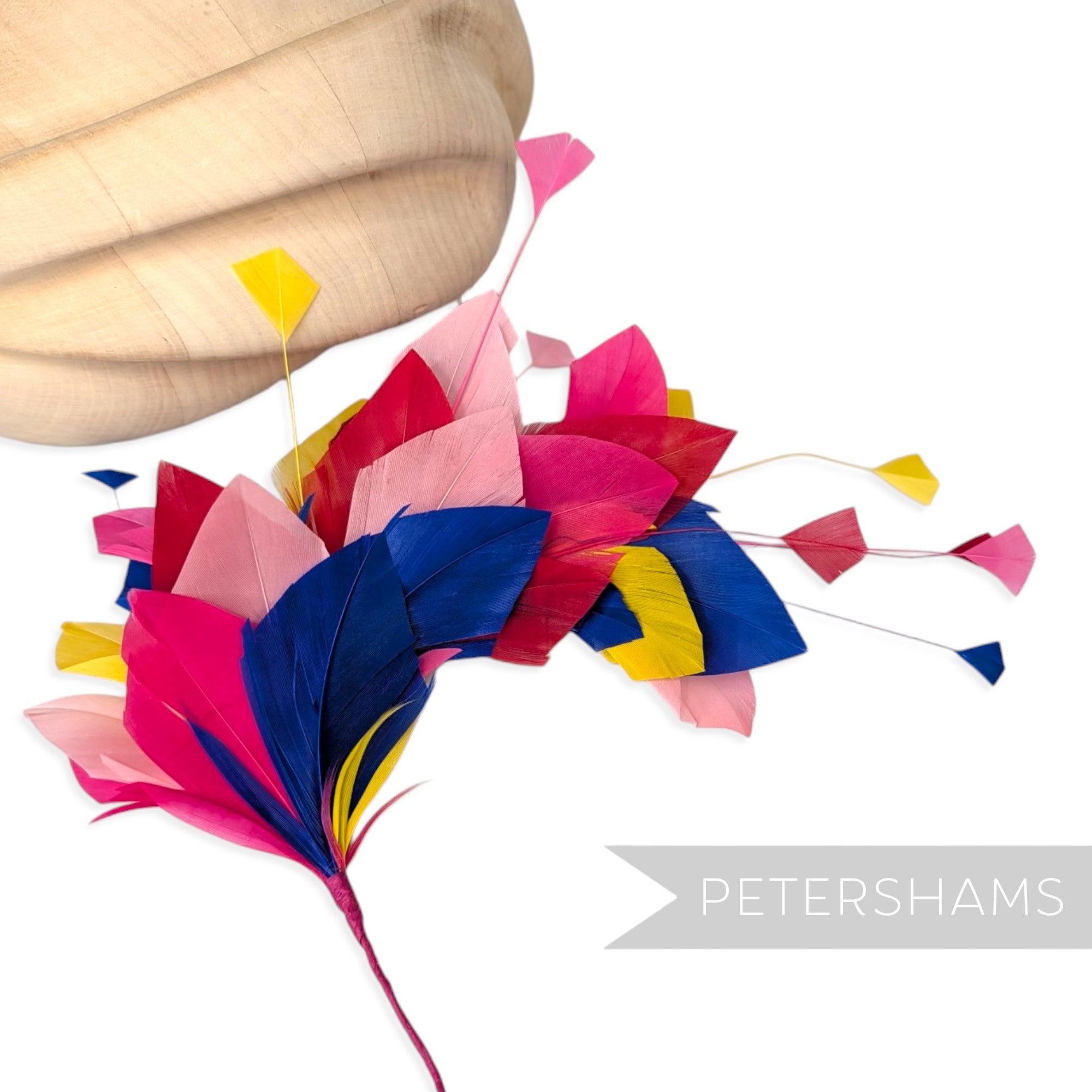 Stripped Diamond Coque & Goose Feather Wired Hat Mount