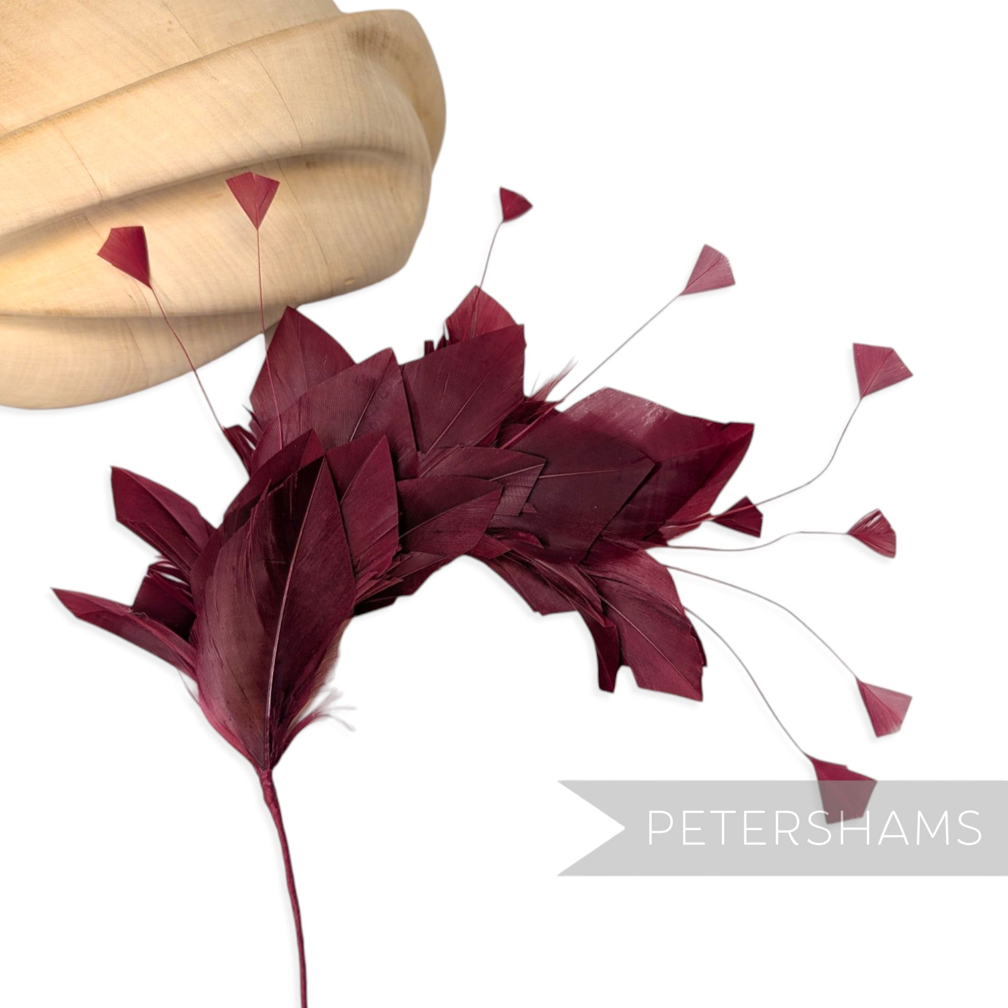 Stripped Diamond Coque & Goose Feather Wired Hat Mount