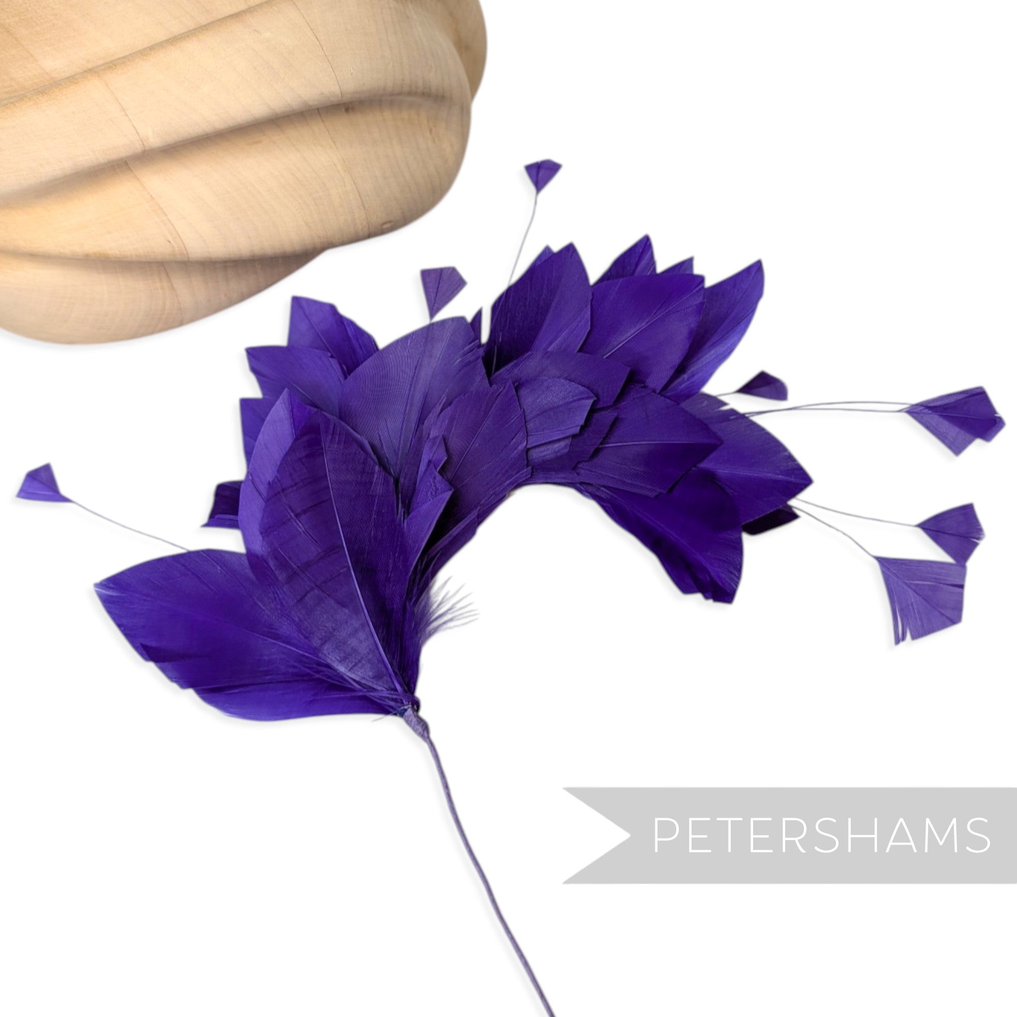 Stripped Diamond Coque & Goose Feather Wired Hat Mount