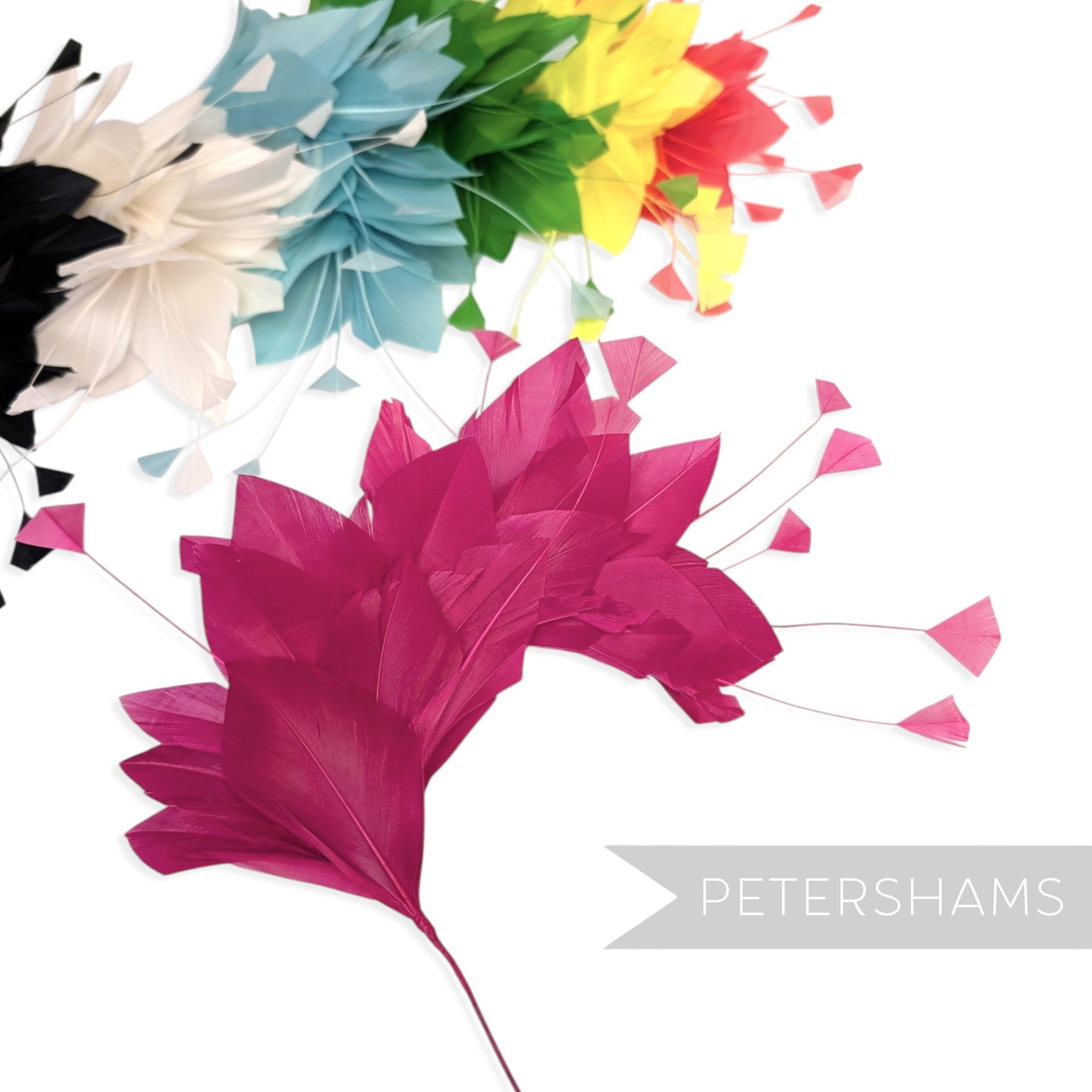 Stripped Diamond Coque & Goose Feather Wired Hat Mount