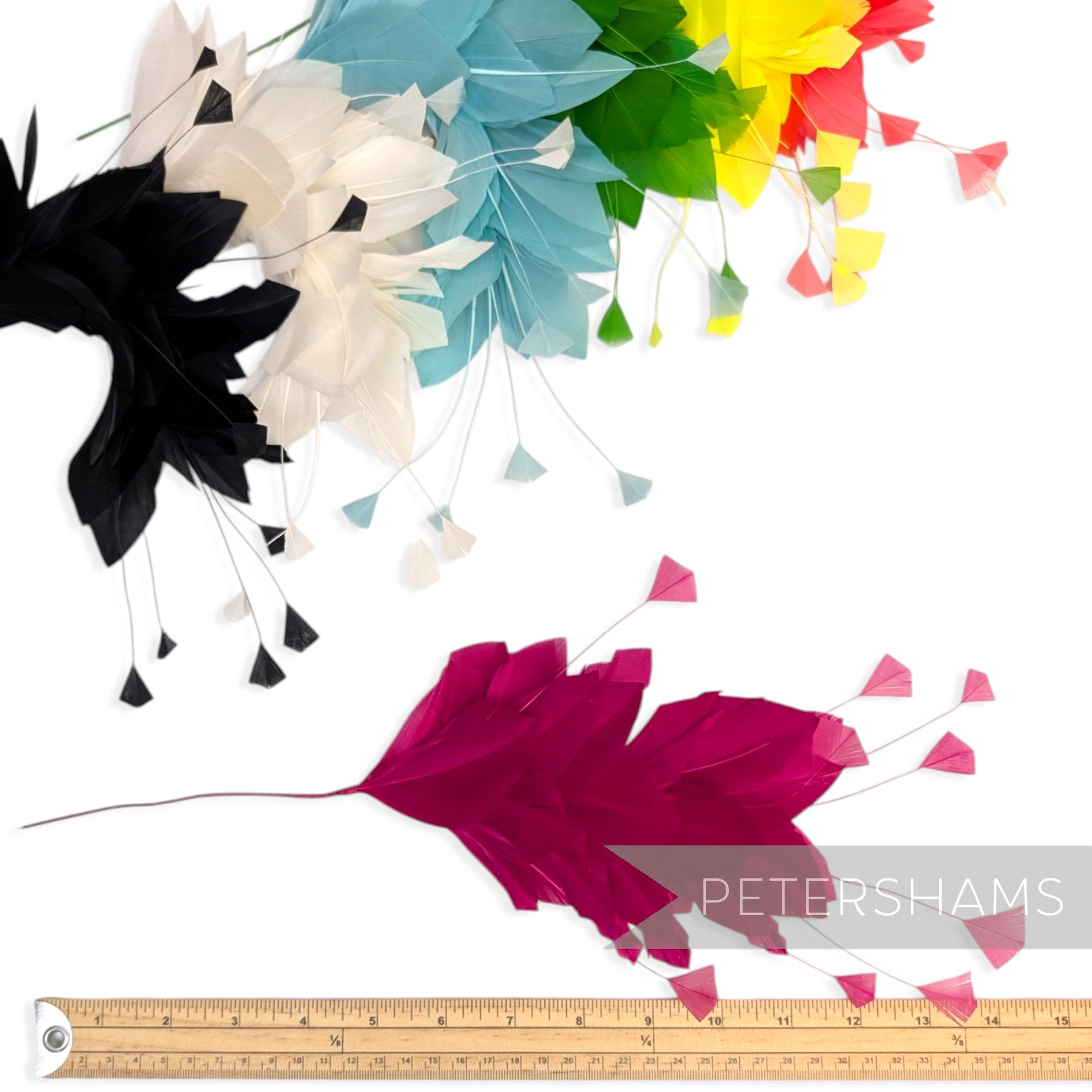 Stripped Diamond Coque & Goose Feather Wired Hat Mount