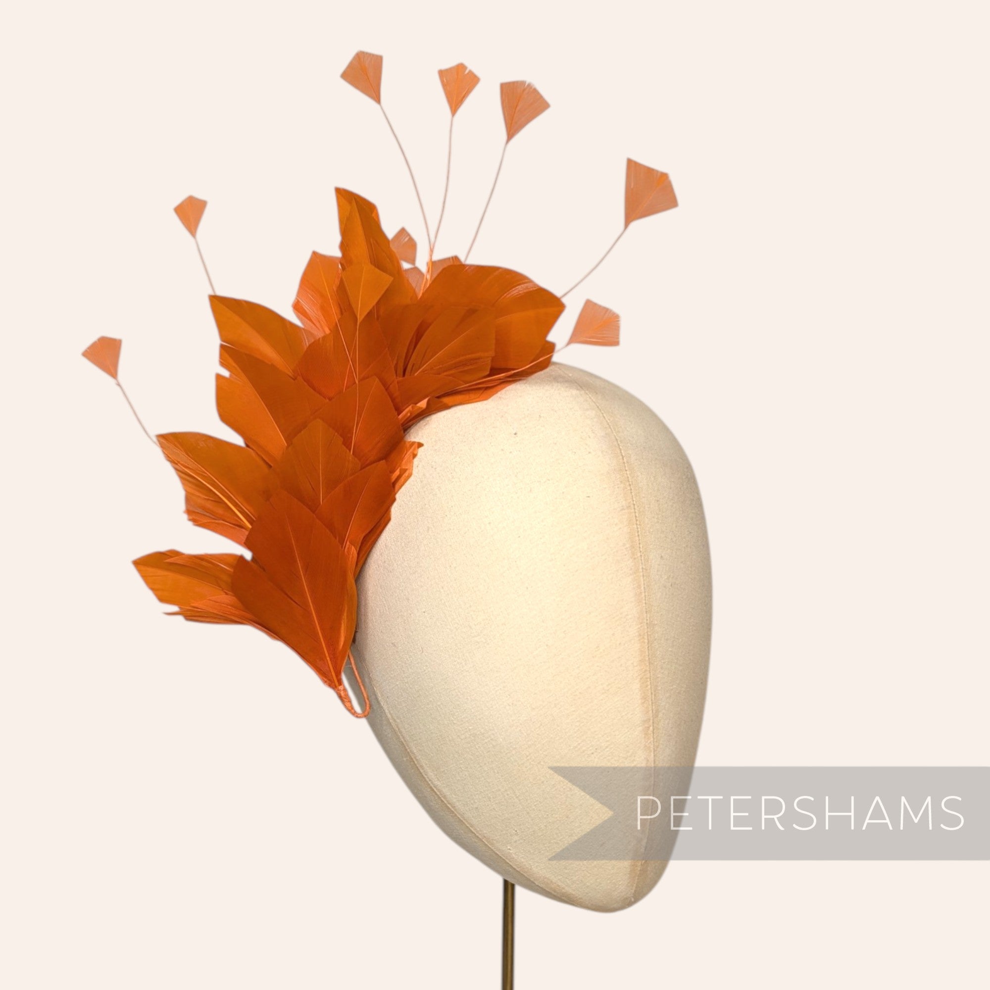 Stripped Diamond Coque & Goose Feather Wired Hat Mount