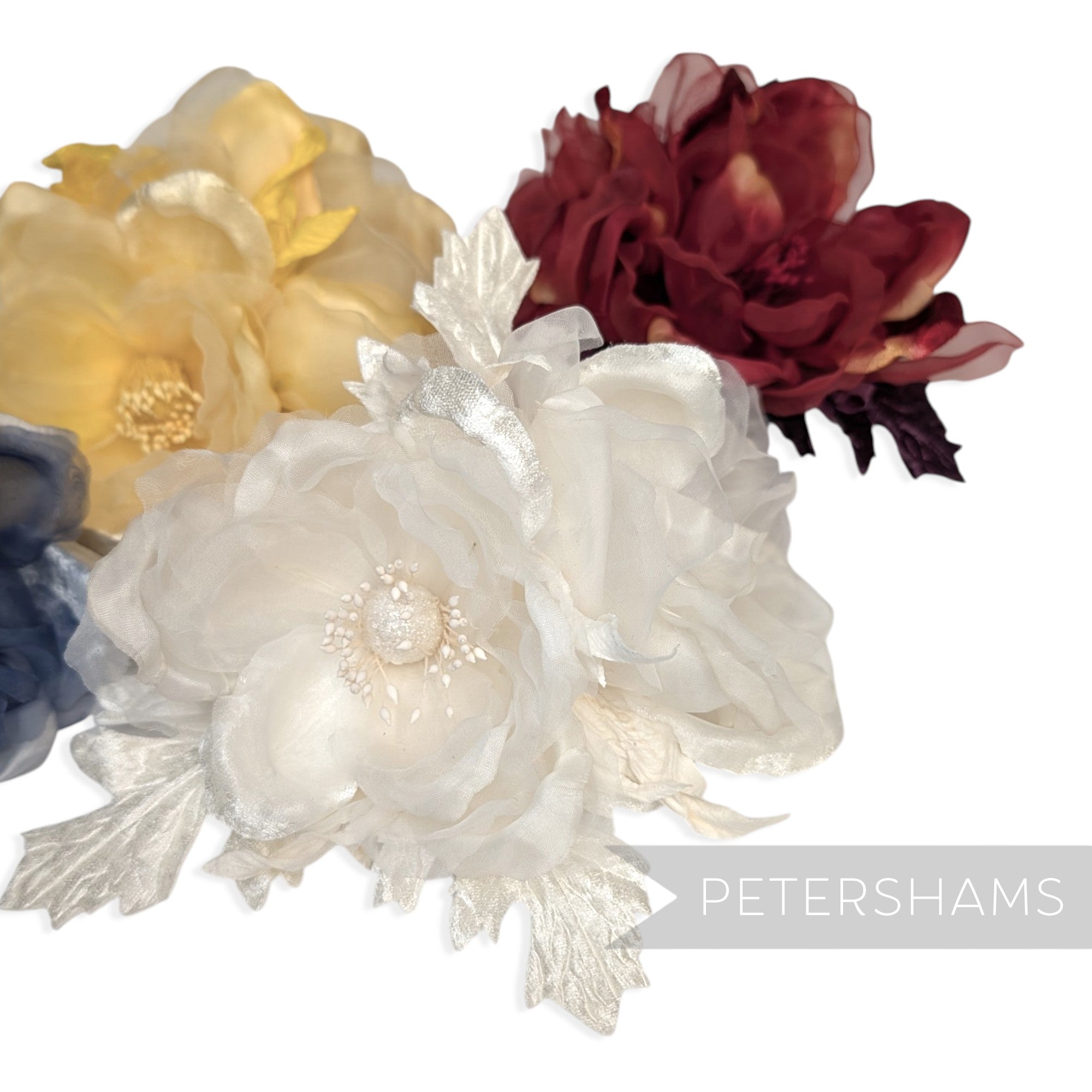 'Miranda' Silk & Organza Magnolia Millinery Flower Hat Mount