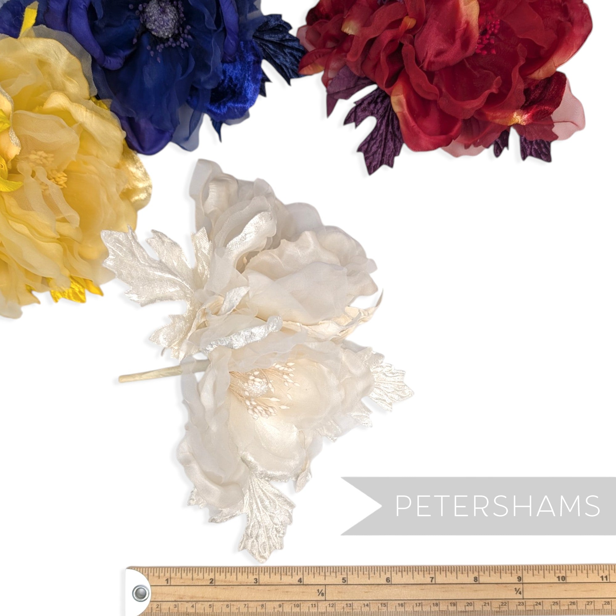 'Miranda' Silk & Organza Magnolia Millinery Flower Hat Mount