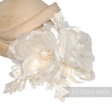'Miranda' Silk & Organza Magnolia Millinery Flower Hat Mount
