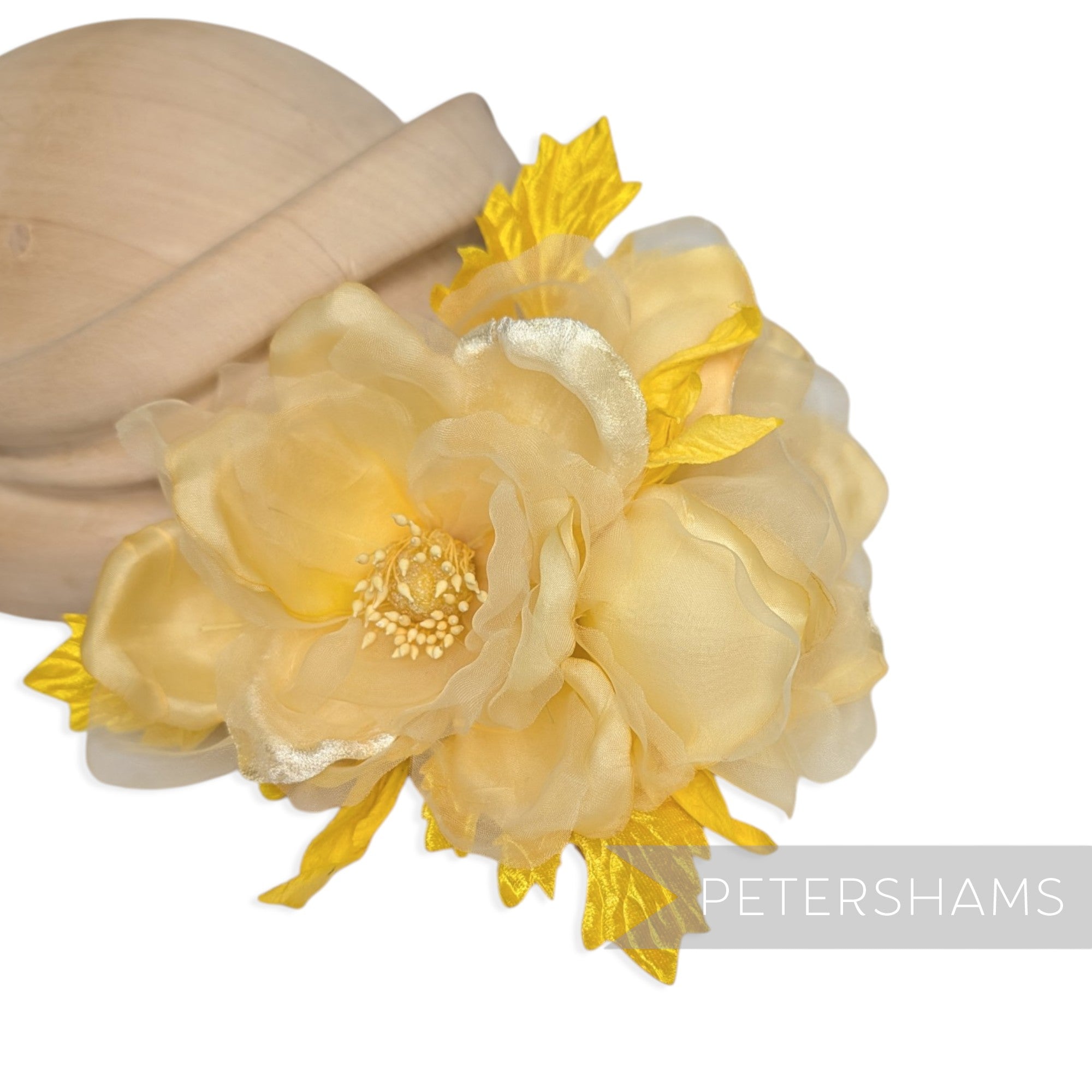 'Miranda' Silk & Organza Magnolia Millinery Flower Hat Mount