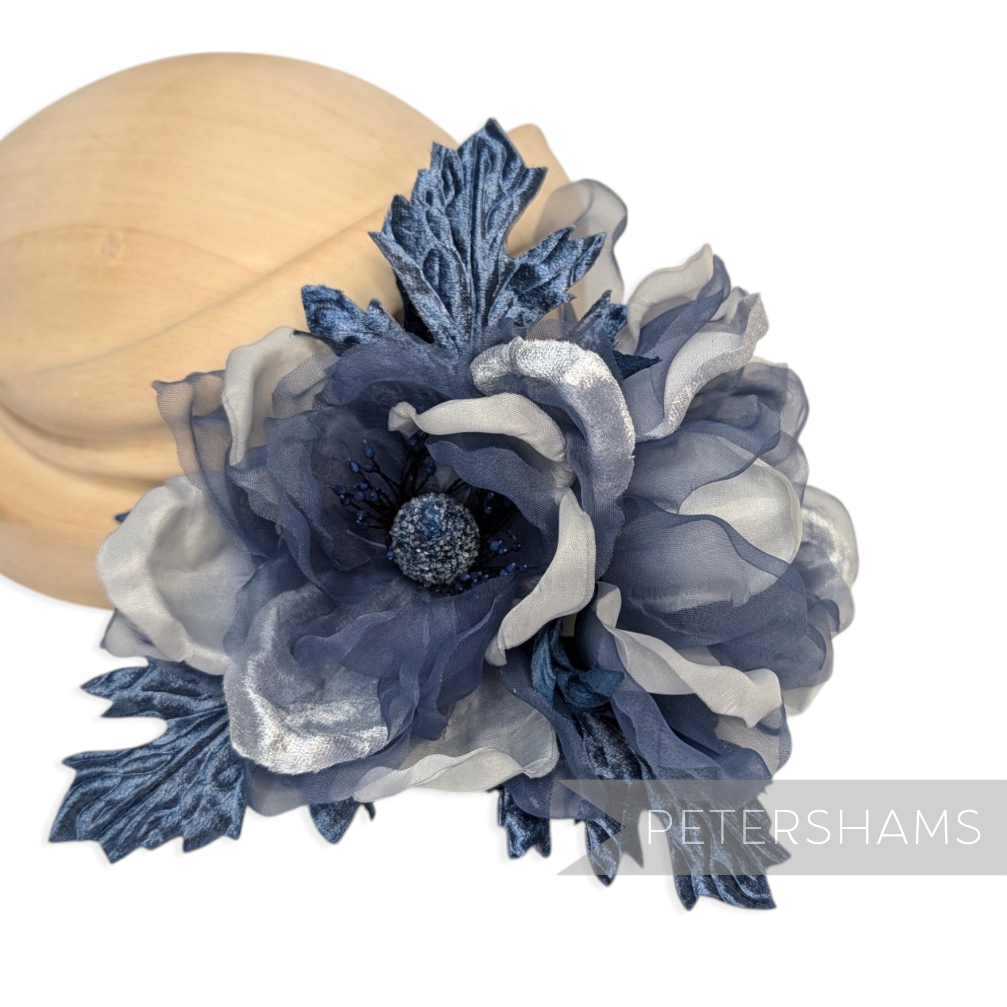 'Miranda' Silk & Organza Magnolia Millinery Flower Hat Mount