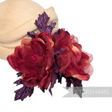 'Miranda' Silk & Organza Magnolia Millinery Flower Hat Mount