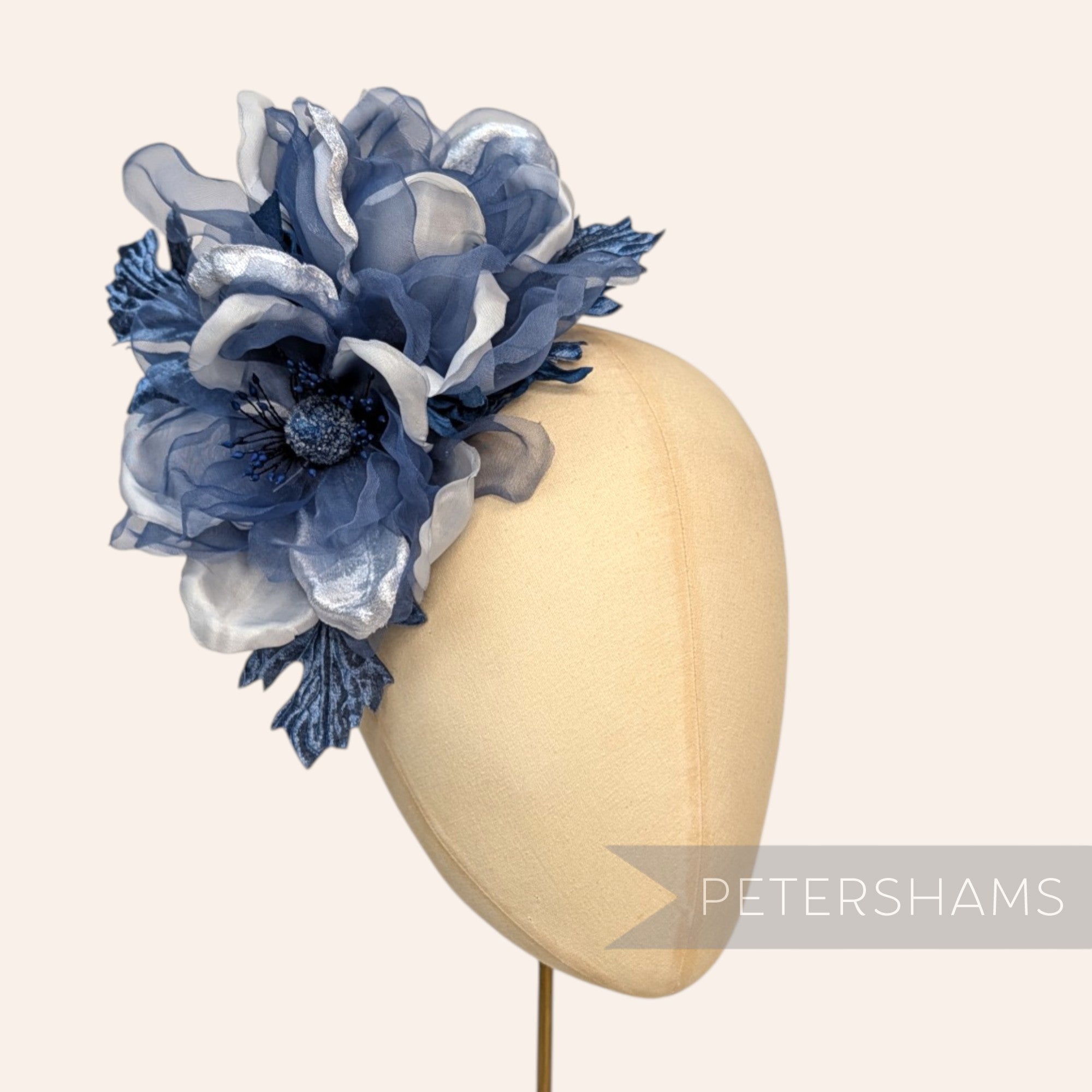 'Miranda' Silk & Organza Magnolia Millinery Flower Hat Mount