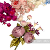 'Felicity' Satin, Velvet & Organza Ranunculus Flower Hat Mount