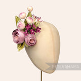 'Felicity' Satin, Velvet & Organza Ranunculus Flower Hat Mount