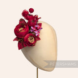 'Felicity' Satin, Velvet & Organza Ranunculus Flower Hat Mount