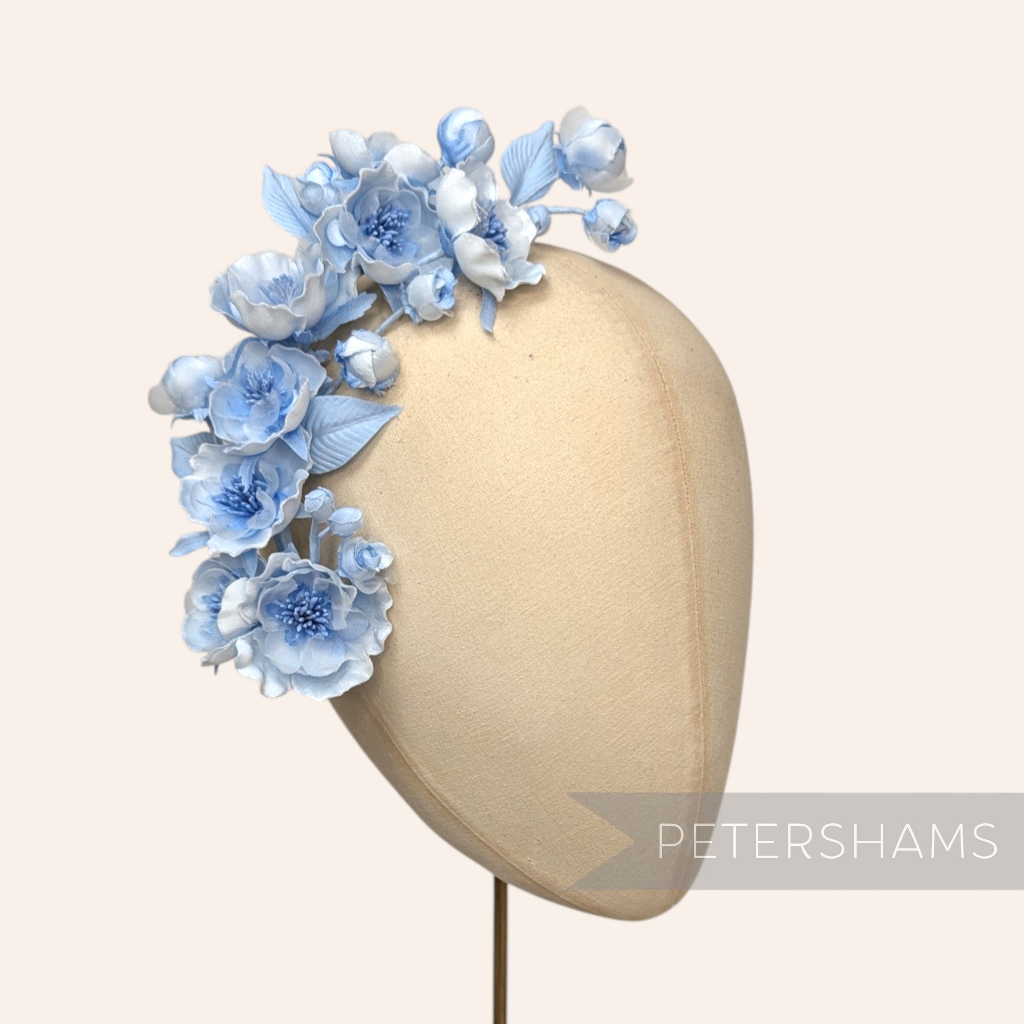'Ella' Silk & Organza Wired Flower Branch Millinery Hat Mount