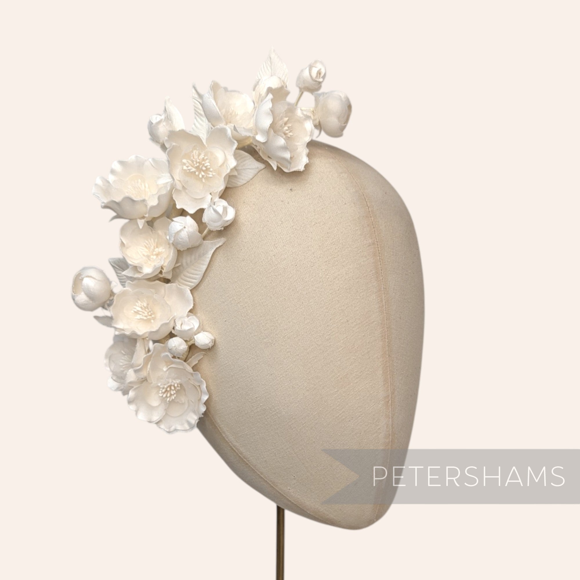 'Ella' Silk & Organza Wired Flower Branch Millinery Hat Mount