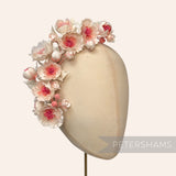 'Ella' Silk & Organza Wired Flower Branch Millinery Hat Mount