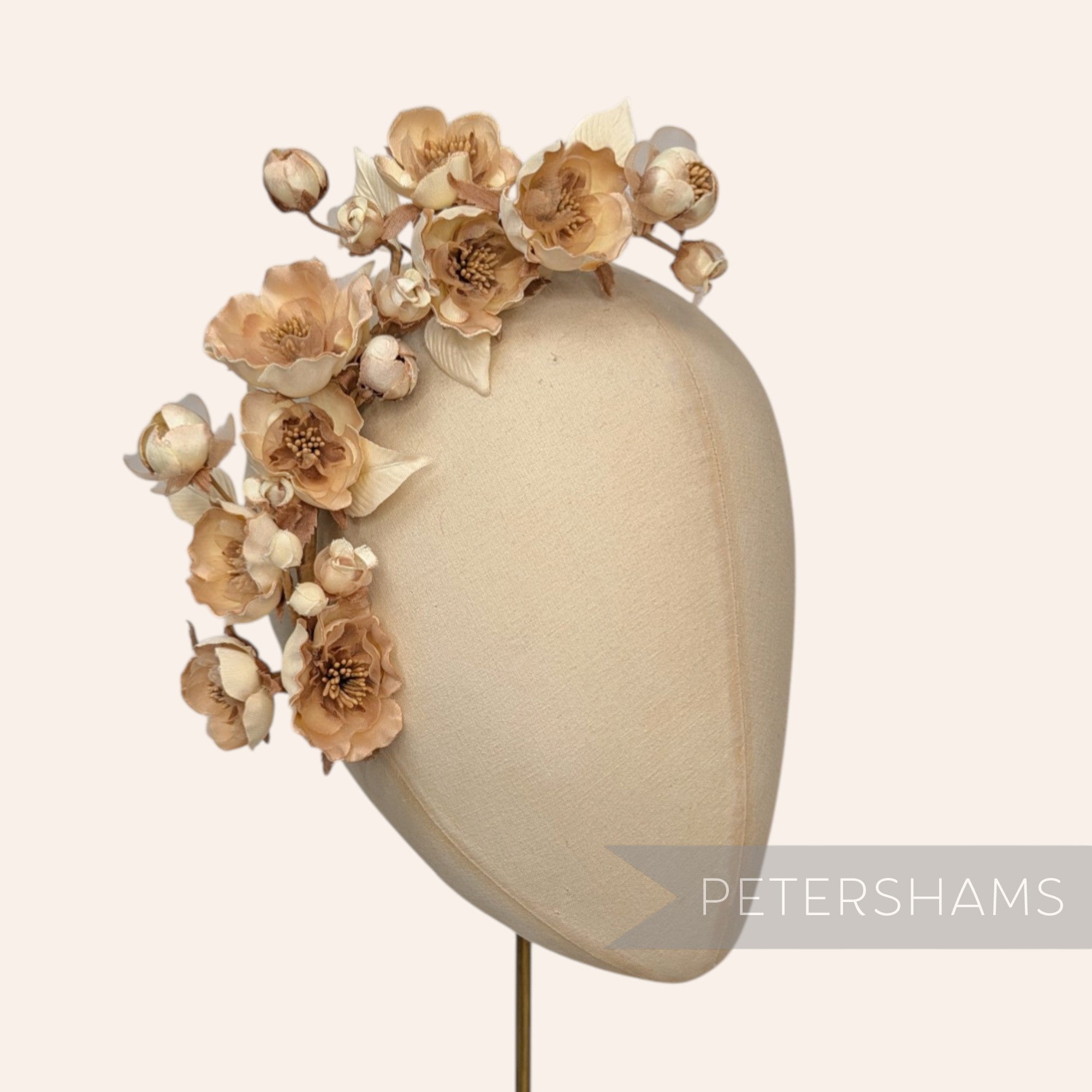 'Ella' Silk & Organza Wired Flower Branch Millinery Hat Mount