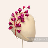 'Tulisa' Silk Flower Bud Wired Branch Millinery Hat Mount