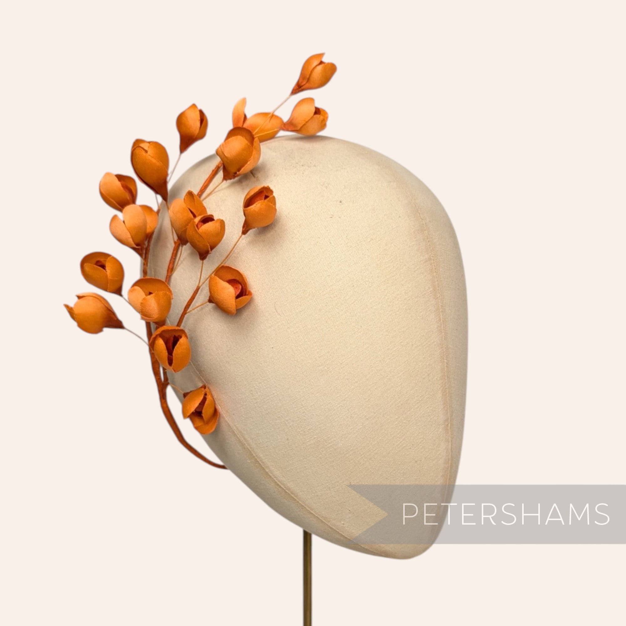 'Tulisa' Silk Flower Bud Wired Branch Millinery Hat Mount