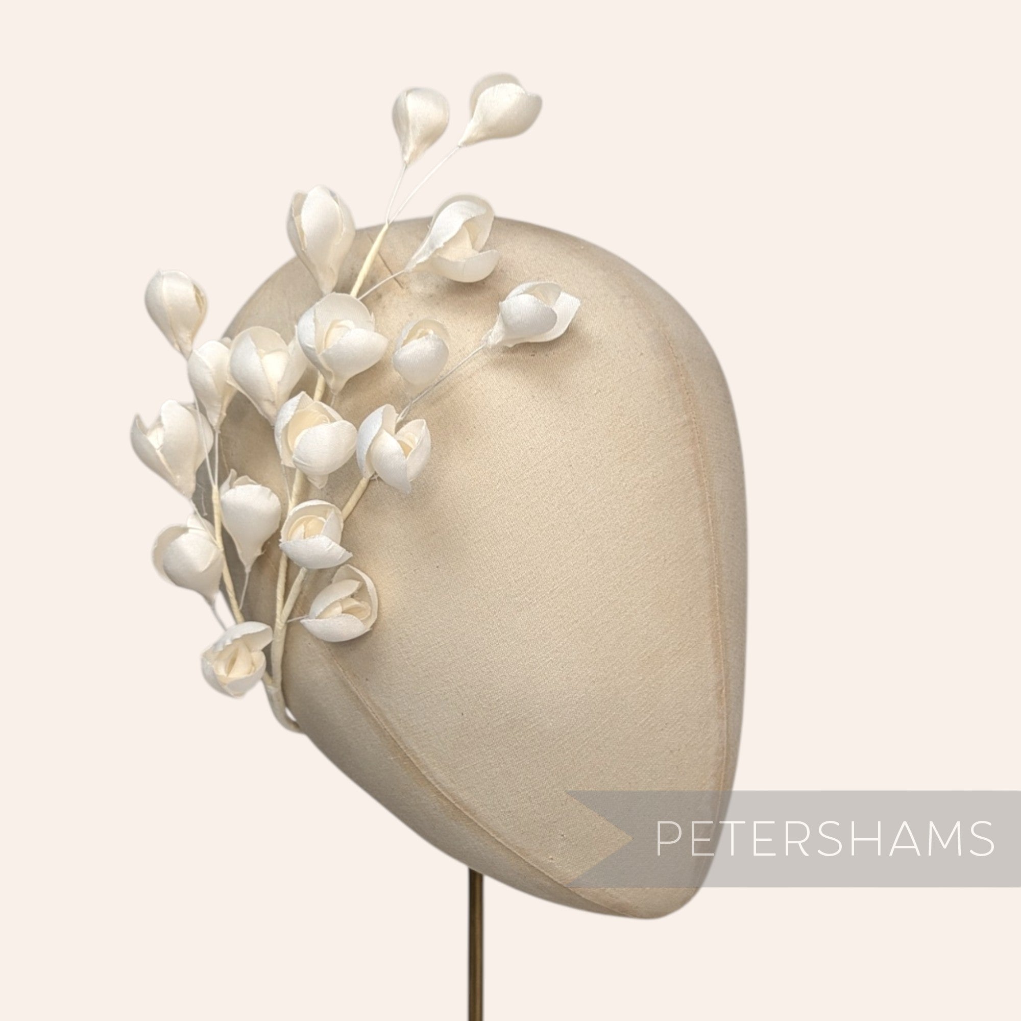 'Tulisa' Silk Flower Bud Wired Branch Millinery Hat Mount