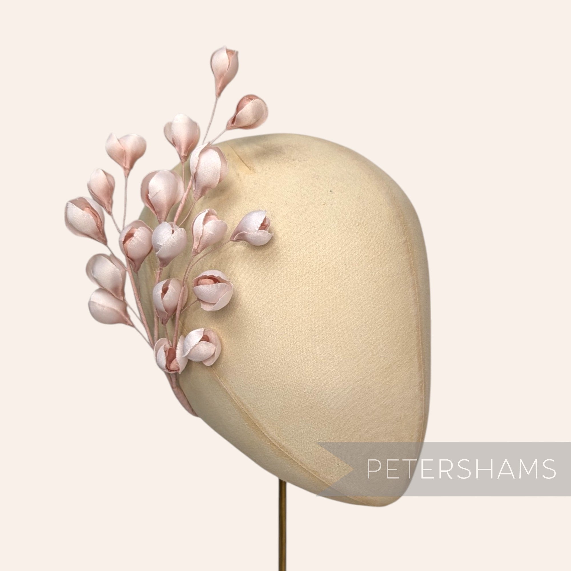 'Tulisa' Silk Flower Bud Wired Branch Millinery Hat Mount