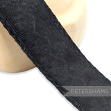 50mm Brocade Style 3-Leaf Clover Design Embroidered Ribbon Trim - 1m