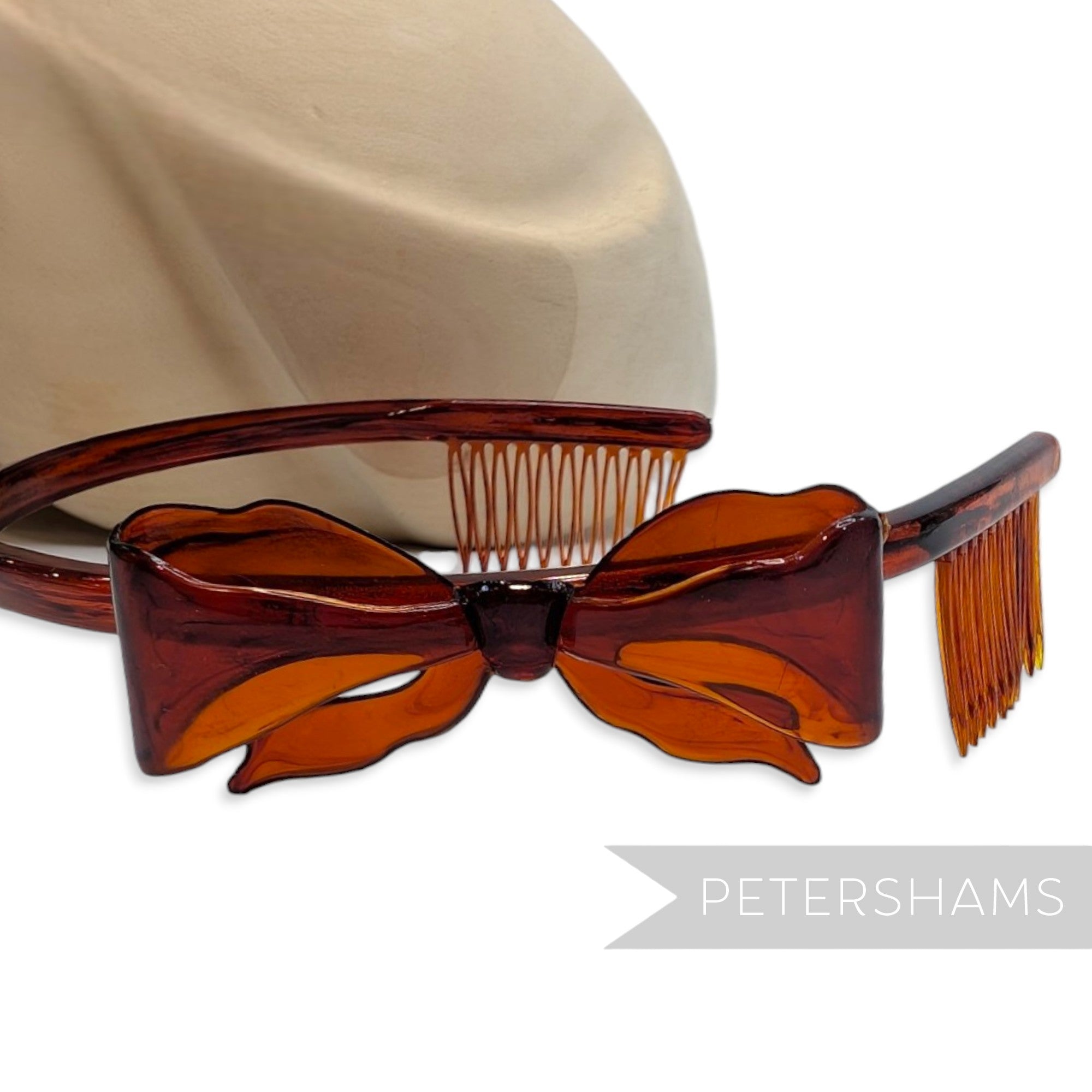 'Bow Band' Vintage 1950s Plastic Headband on Card