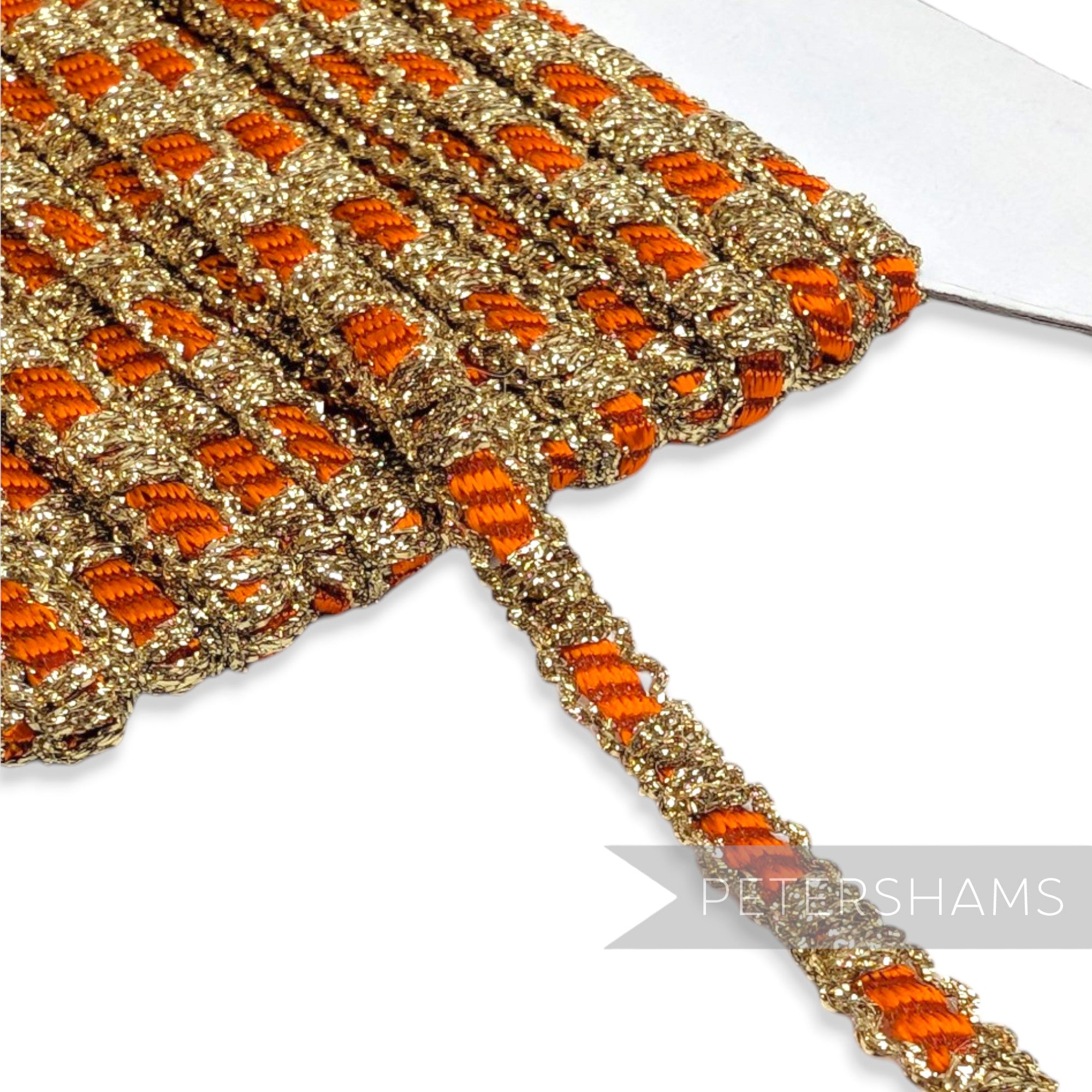 6mm Skinny Metallic Lurex and Silky Braid Trim - 1m