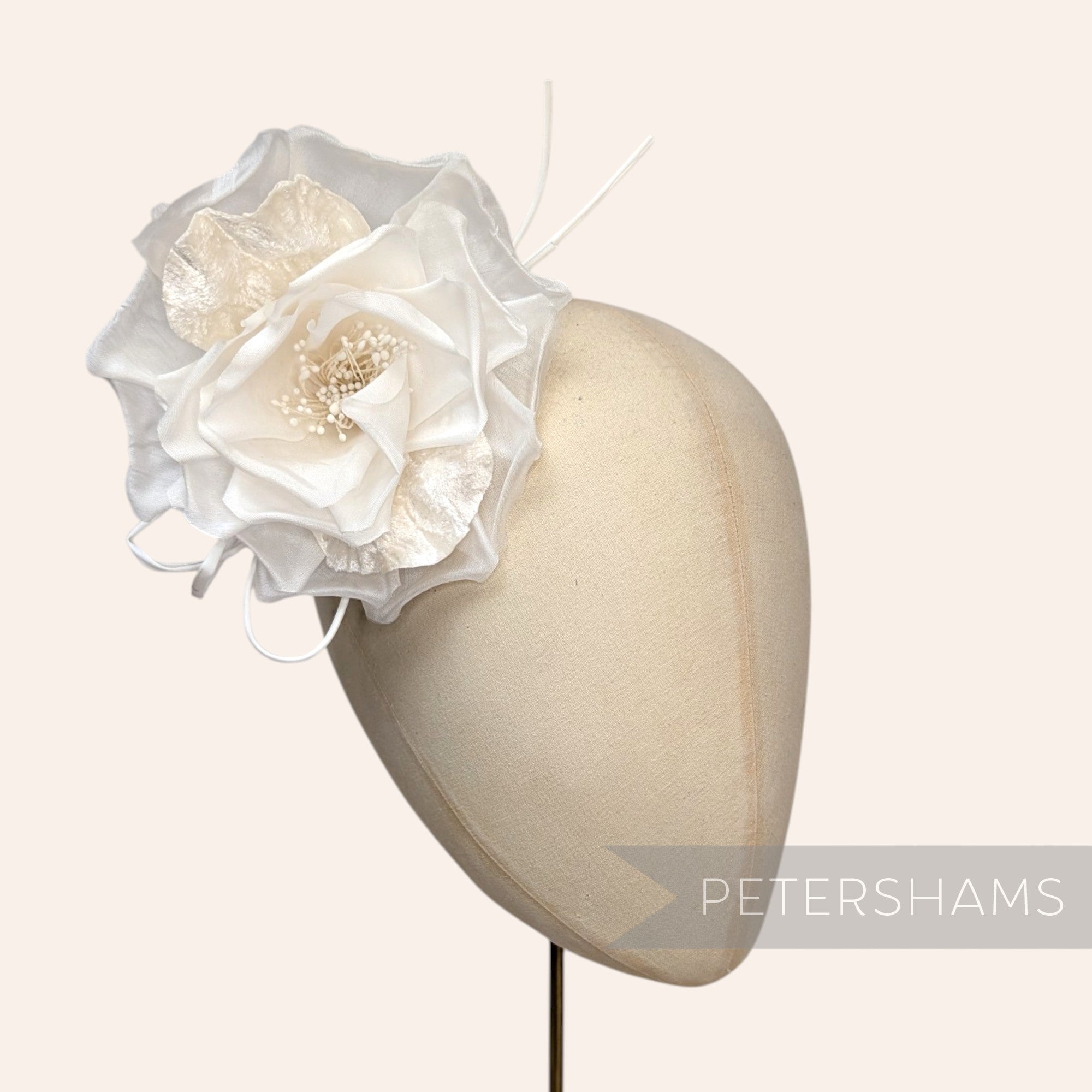 'Reece' 13cm Silk & Velvet Millinery Flower Hat Mount