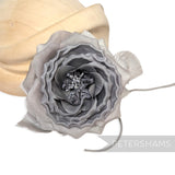 'Greymo' 12cm Ombre Silk Ruffle Center Millinery Hat Flower