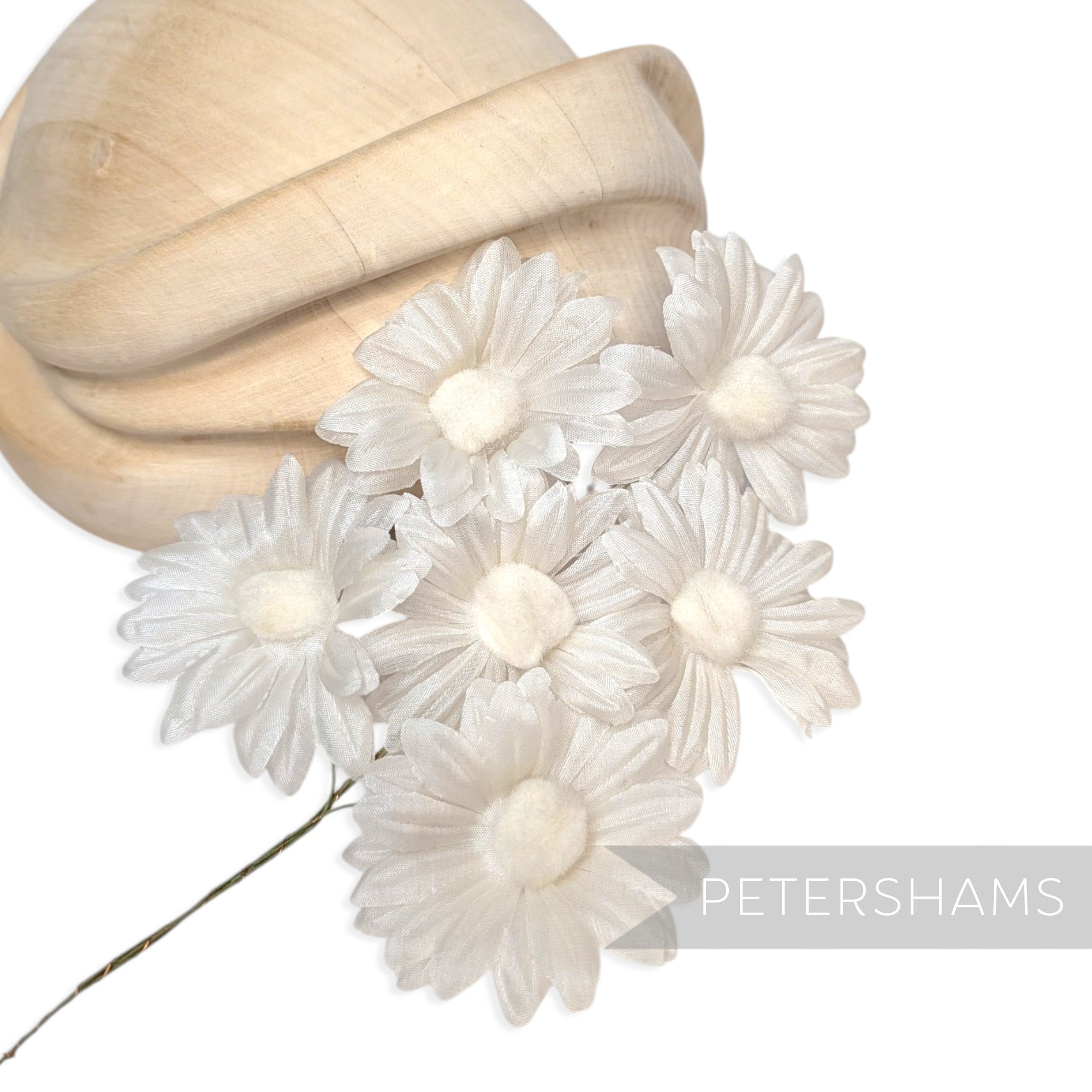 'Theresa' Vintage 1950/60s Wired Japanese Daisy Flowers - 6 stems
