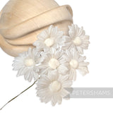 'Theresa' Vintage 1950/60s Wired Japanese Daisy Flowers - 6 stems