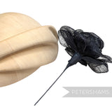 'Manna' Large Flipped Edge Sinamay Millinery Flower Hat Mount with Wire Stem