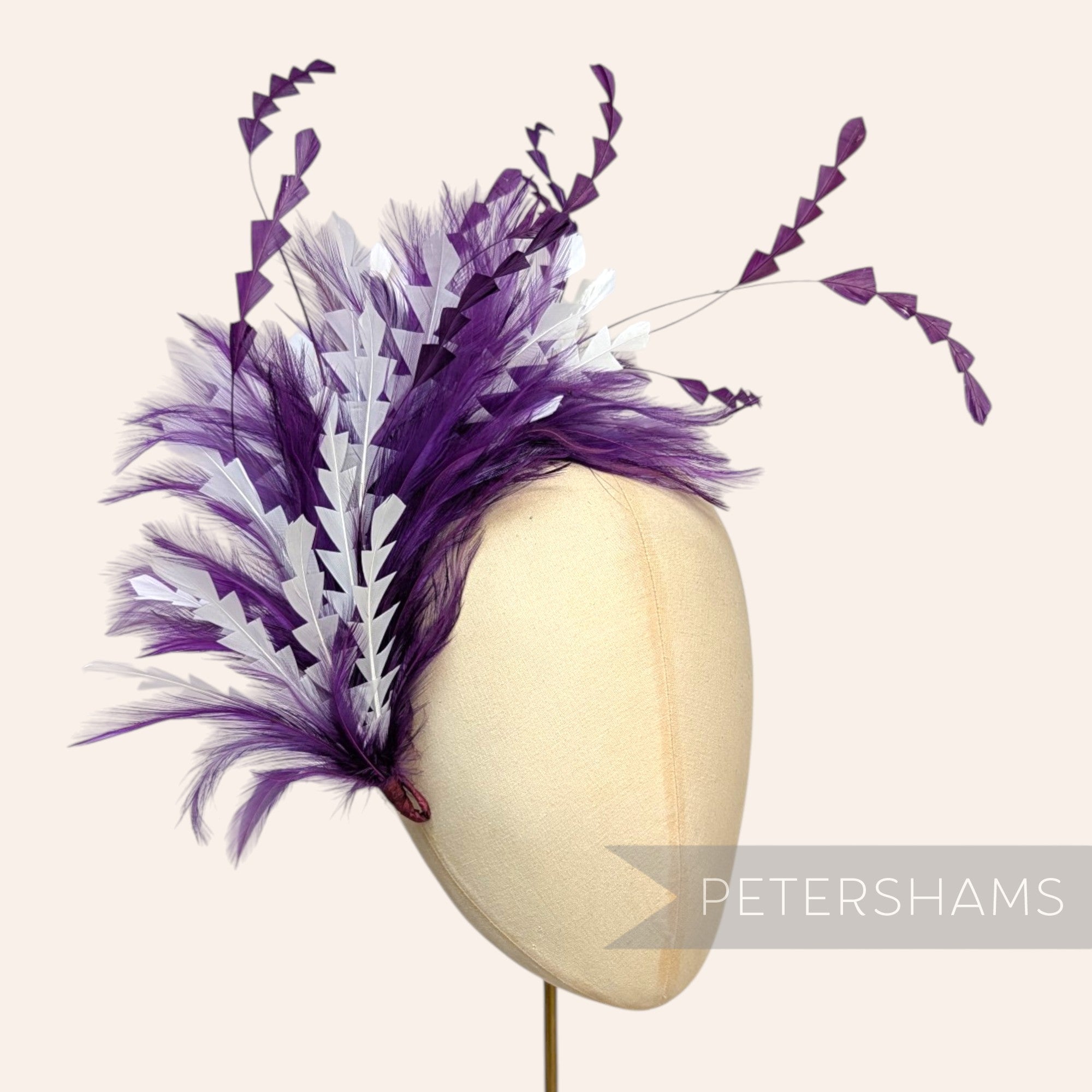 *One-Off* Zig Zag Coque & Hackle Feather Hat Mount