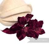 'Iyla' Triple Blossom Velvet Flower Wired Hat Mount