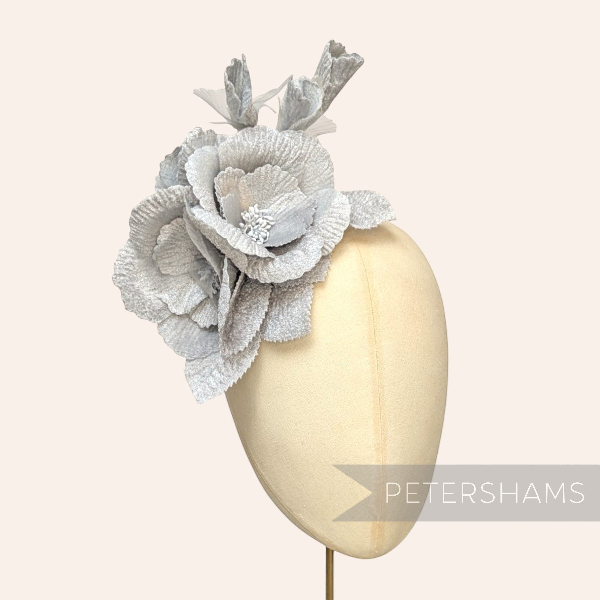'Josie' Large 20cm Velvet & Organza Millinery Flower Hat Mount