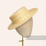 *One-off* 20.5" Small Natural Straw English Boater Facscinator Hat Base