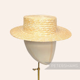 *One-off* 20.5" Small Natural Straw English Boater Facscinator Hat Base